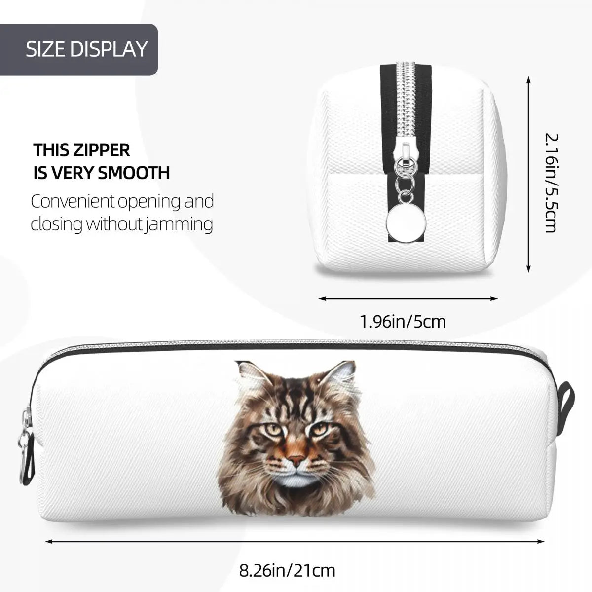 Maine Coon Cat Pencil Cases for Student School Pen Box Pencil Bag Large Storage Pencil Pouch Storage Stationery Supplies